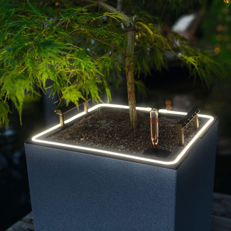 Canto Stone 30 High LED, Lechuza Blomsterpotte